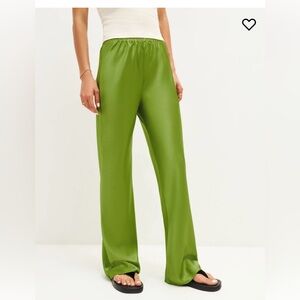 Gale Satin Mid Rise Bias Pant - saguaro green (M)
